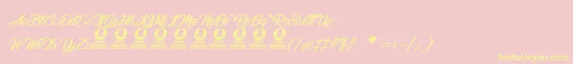 MelancholightItalic Font – Yellow Fonts on Pink Background