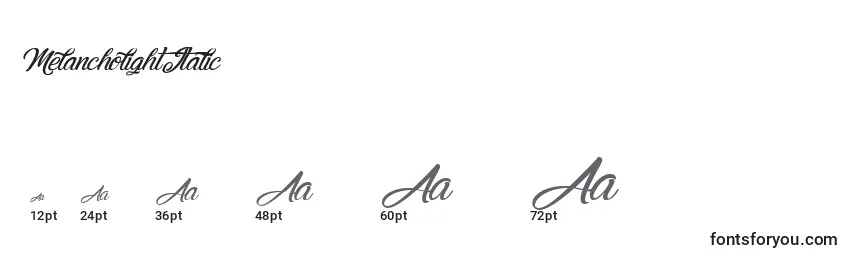 MelancholightItalic Font Sizes