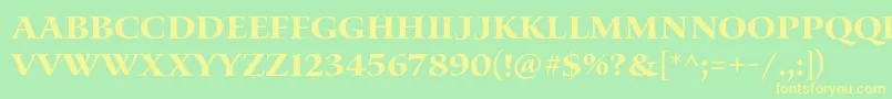 WaterstitlingproBd-Schriftart – Gelbe Schriften auf grünem Hintergrund