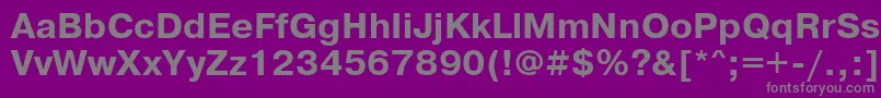 フォントPrg75Ac – 紫の背景に灰色の文字