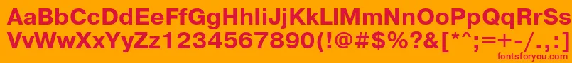 Prg75Ac-Schriftart – Rote Schriften auf orangefarbenem Hintergrund