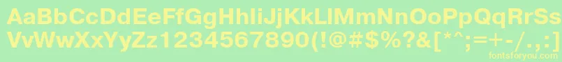 Prg75Ac Font – Yellow Fonts on Green Background