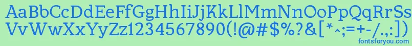 Allejo Font – Blue Fonts on Green Background