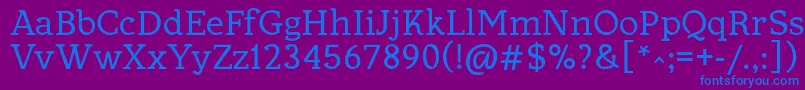 フォントAllejo – 紫色の背景に青い文字