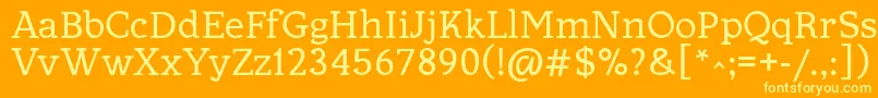 Fonte Allejo – fontes amarelas em um fundo laranja