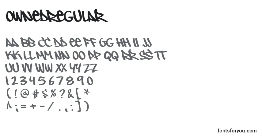 Fuente OwnedRegular - alfabeto, números, caracteres especiales