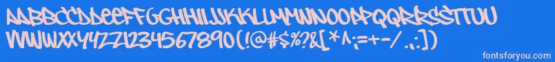 Police OwnedRegular – polices roses sur fond bleu