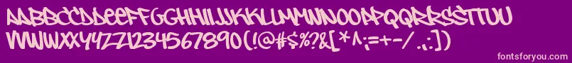 OwnedRegular Font – Pink Fonts on Purple Background