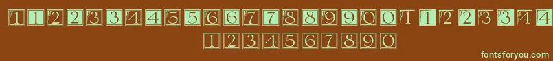 DeconumbersLhSerlio-fontti – vihreät fontit ruskealla taustalla