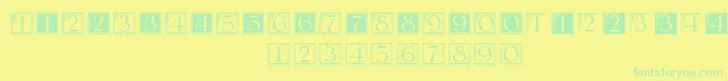 DeconumbersLhSerlio Font – Green Fonts on Yellow Background