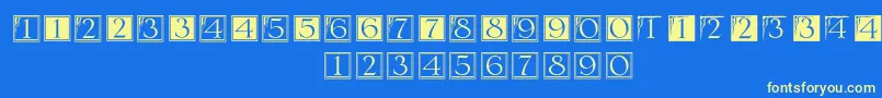 DeconumbersLhSerlio-fontti – keltaiset fontit sinisellä taustalla