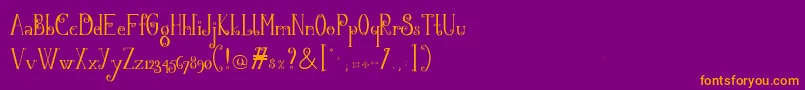 Blackflowersblossom Font – Orange Fonts on Purple Background