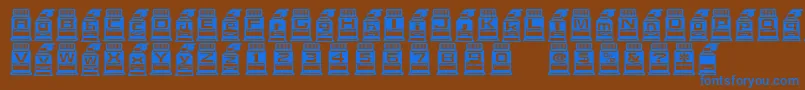Ijifutex-Schriftart – Blaue Schriften auf braunem Hintergrund