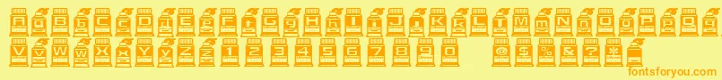 Czcionka Ijifutex – pomarańczowe czcionki na żółtym tle