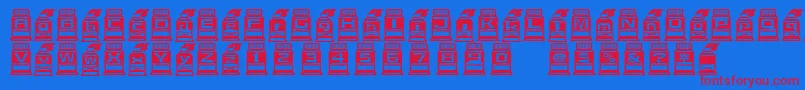 Ijifutex-Schriftart – Rote Schriften auf blauem Hintergrund
