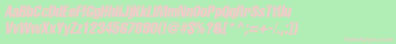 AglettericacompressedcItalic Font – Pink Fonts on Green Background