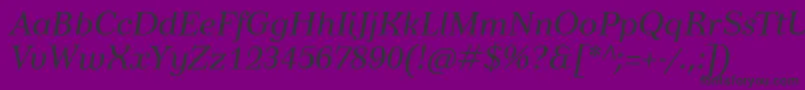 TusardecoItalic Font – Black Fonts on Purple Background