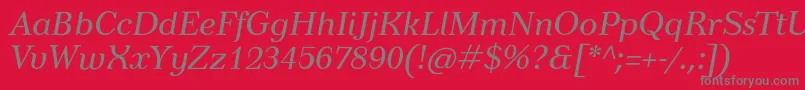 Czcionka TusardecoItalic – szare czcionki na czerwonym tle