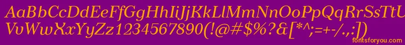 TusardecoItalic Font – Orange Fonts on Purple Background