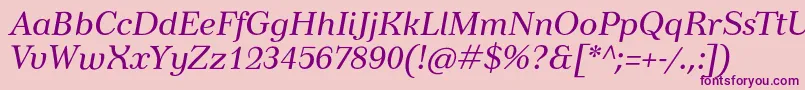 TusardecoItalic Font – Purple Fonts on Pink Background