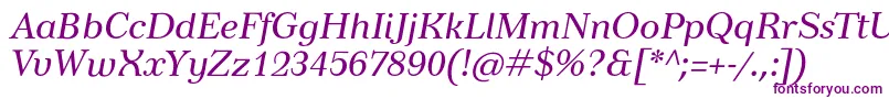 TusardecoItalic Font – Purple Fonts on White Background