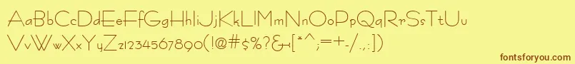 Fastracfashion-Schriftart – Braune Schriften auf gelbem Hintergrund