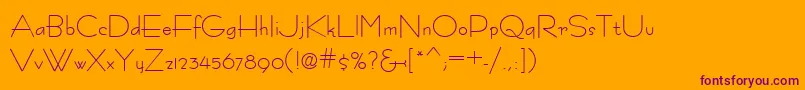 Fastracfashion-Schriftart – Violette Schriften auf orangefarbenem Hintergrund