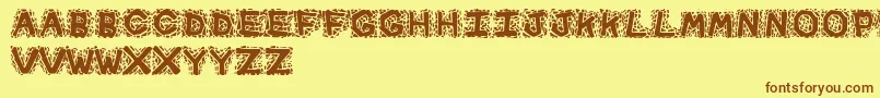 Gravel Font – Brown Fonts on Yellow Background