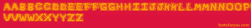 Gravel Font – Orange Fonts on Red Background