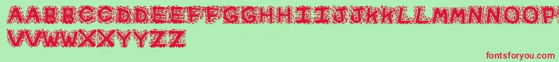Gravel Font – Red Fonts on Green Background