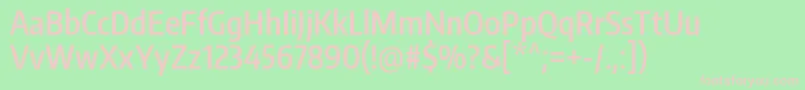 EncodesanscompressedSemibold-fontti – vaaleanpunaiset fontit vihreällä taustalla