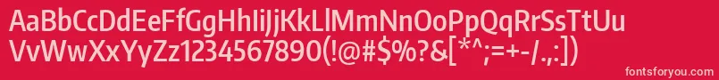 フォントEncodesanscompressedSemibold – 赤い背景にピンクのフォント