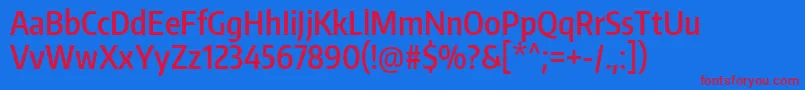 EncodesanscompressedSemibold Font – Red Fonts on Blue Background