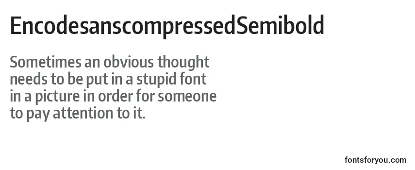 Обзор шрифта EncodesanscompressedSemibold