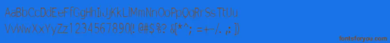 Czcionka Einzs – brązowe czcionki na niebieskim tle