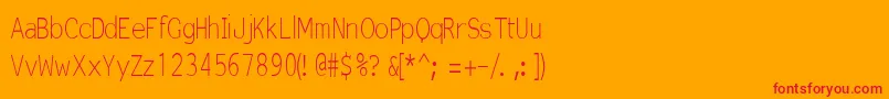 フォントEinzs – オレンジの背景に赤い文字