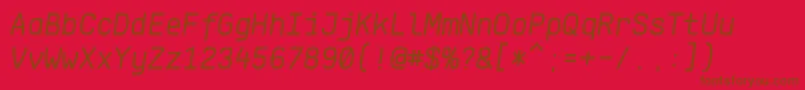 KlartextMonoItalic Font – Brown Fonts on Red Background