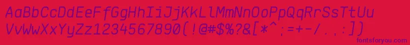 KlartextMonoItalic Font – Purple Fonts on Red Background