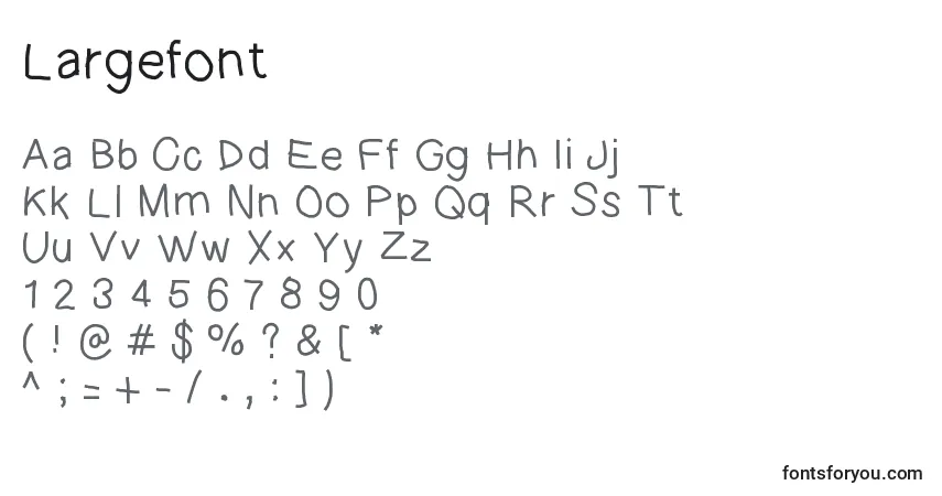 Schriftart Largefont – Alphabet, Zahlen, spezielle Symbole