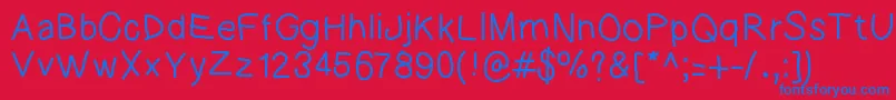 Largefont Font – Blue Fonts on Red Background