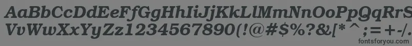 BookmanItcDemiItalicBt-fontti – mustat fontit harmaalla taustalla