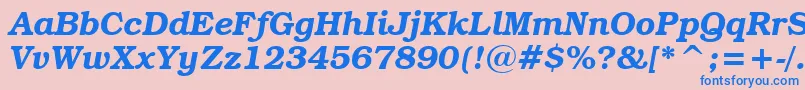 フォントBookmanItcDemiItalicBt – ピンクの背景に青い文字