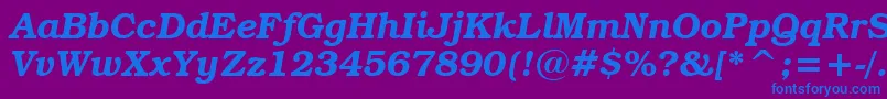 フォントBookmanItcDemiItalicBt – 紫色の背景に青い文字