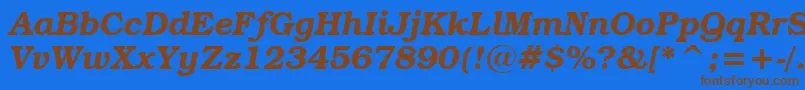 BookmanItcDemiItalicBt Font – Brown Fonts on Blue Background