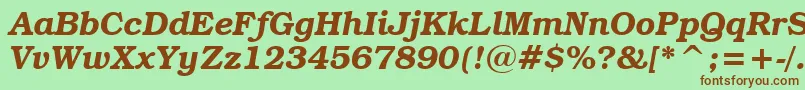 BookmanItcDemiItalicBt Font – Brown Fonts on Green Background