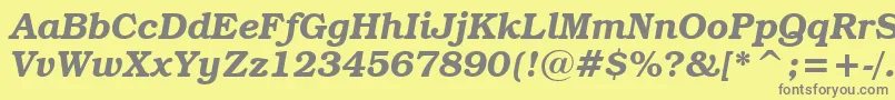 Шрифт BookmanItcDemiItalicBt – серые шрифты на жёлтом фоне