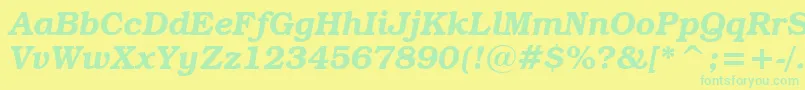 フォントBookmanItcDemiItalicBt – 黄色い背景に緑の文字