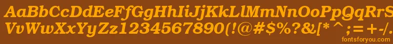 BookmanItcDemiItalicBt-Schriftart – Orangefarbene Schriften auf braunem Hintergrund