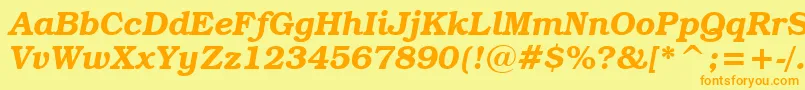 BookmanItcDemiItalicBt Font – Orange Fonts on Yellow Background