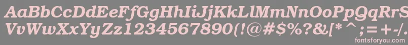 Шрифт BookmanItcDemiItalicBt – розовые шрифты на сером фоне